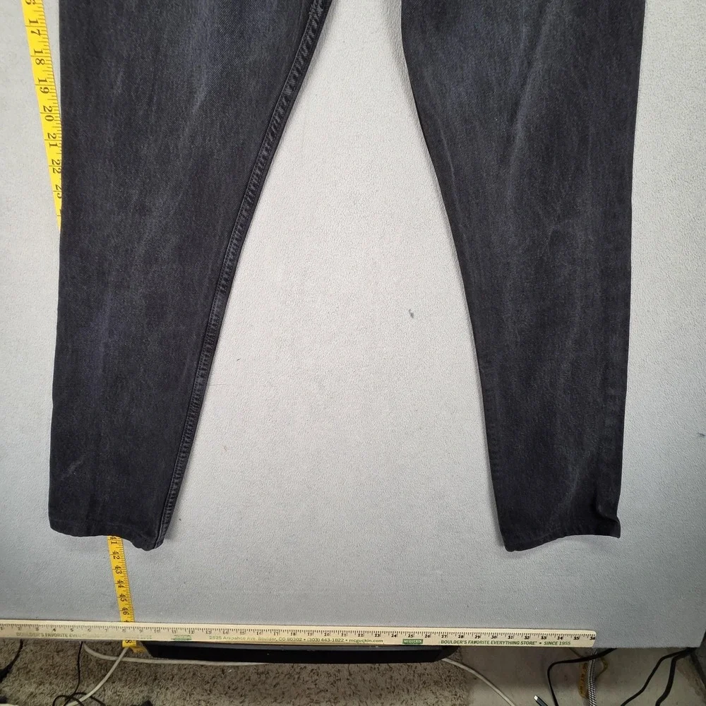 Levis 501 Jeans Mens Dark Gray Black Straight Button Fly Faded Denim Fits‎ 29x29